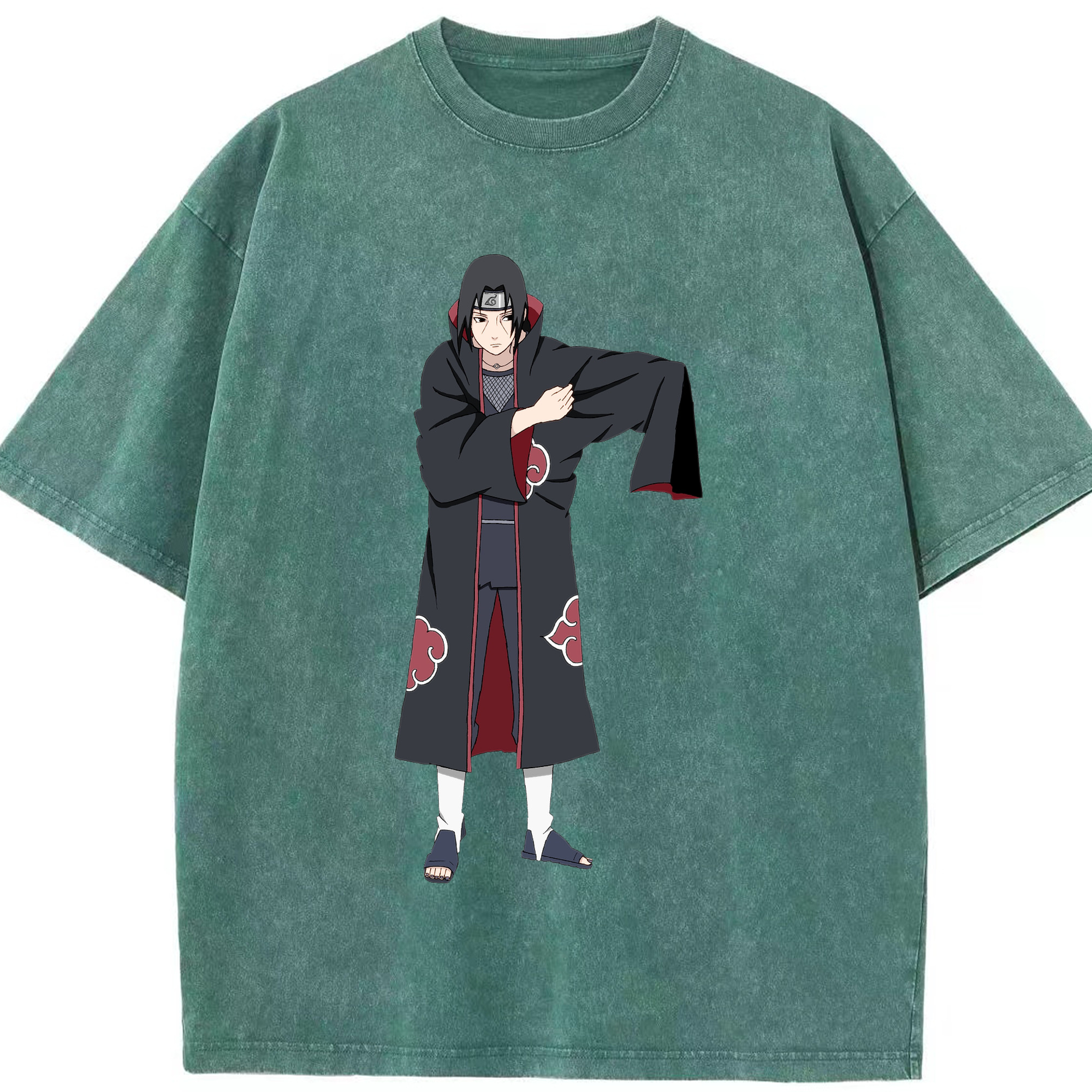 （画像用） NARUTO -ナルト- うちは イタチ Uchiha Itachi 綿100% ヴィンテージ風 半袖Tシャツ（フロントプリント）